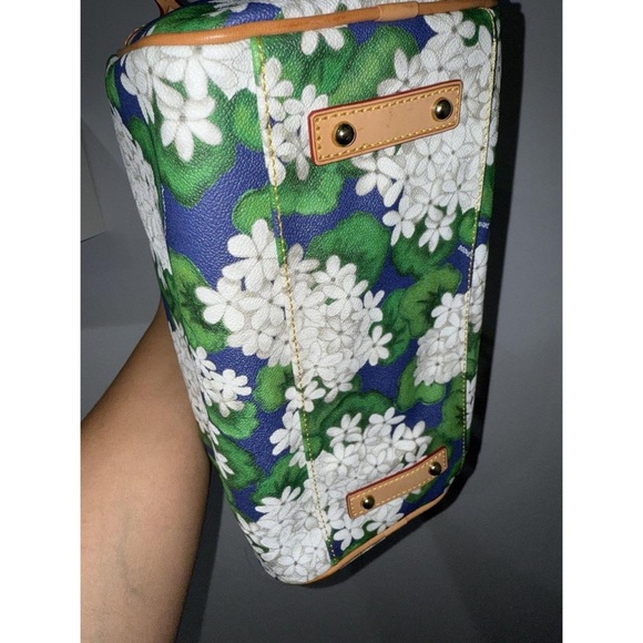 Dooney & Bourke Green and White Floral Satchel - Picture 4 of 5